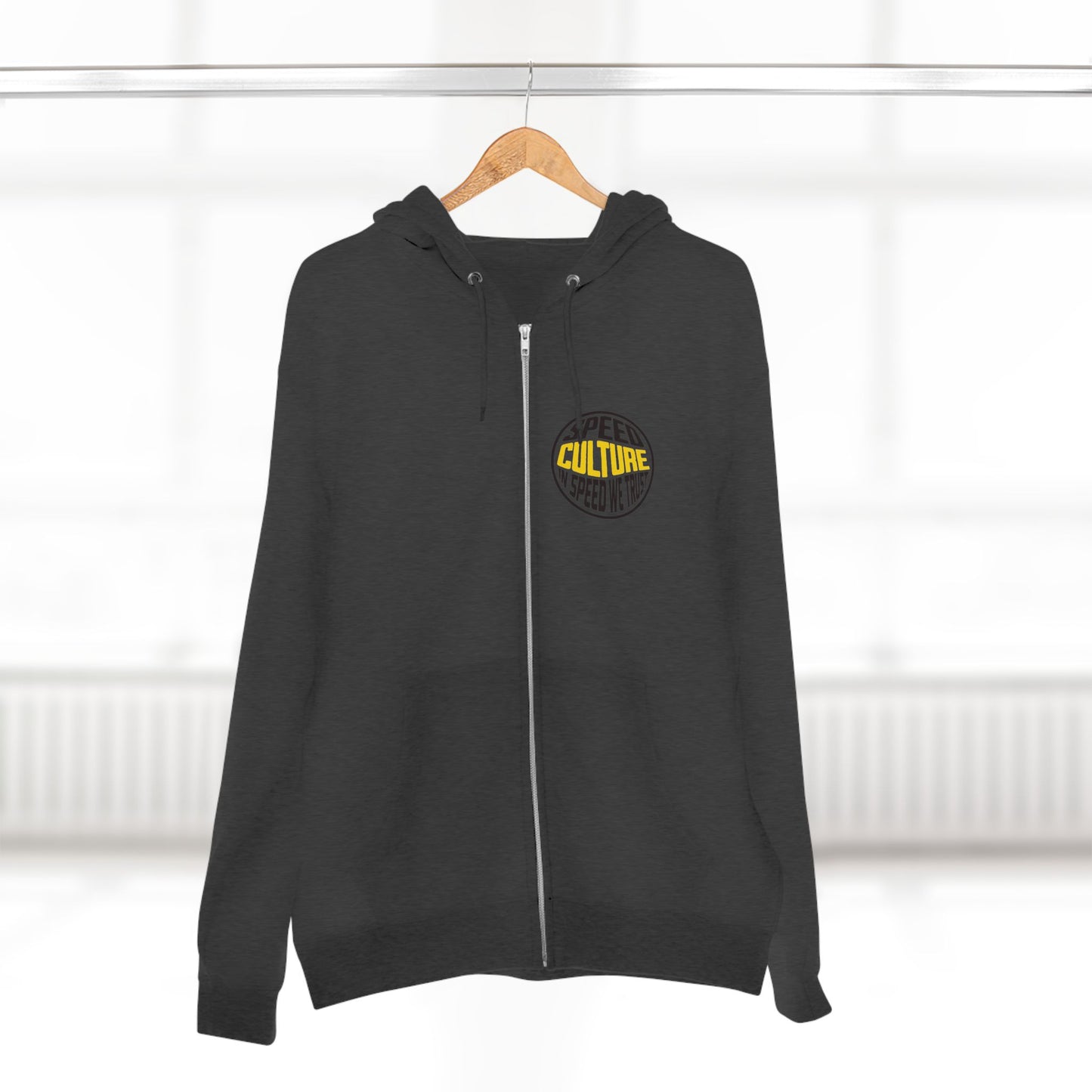 Speed Culture Zip-Up Hoodie – In Speed We Trust Racing Hoodie for Car Enthusiasts