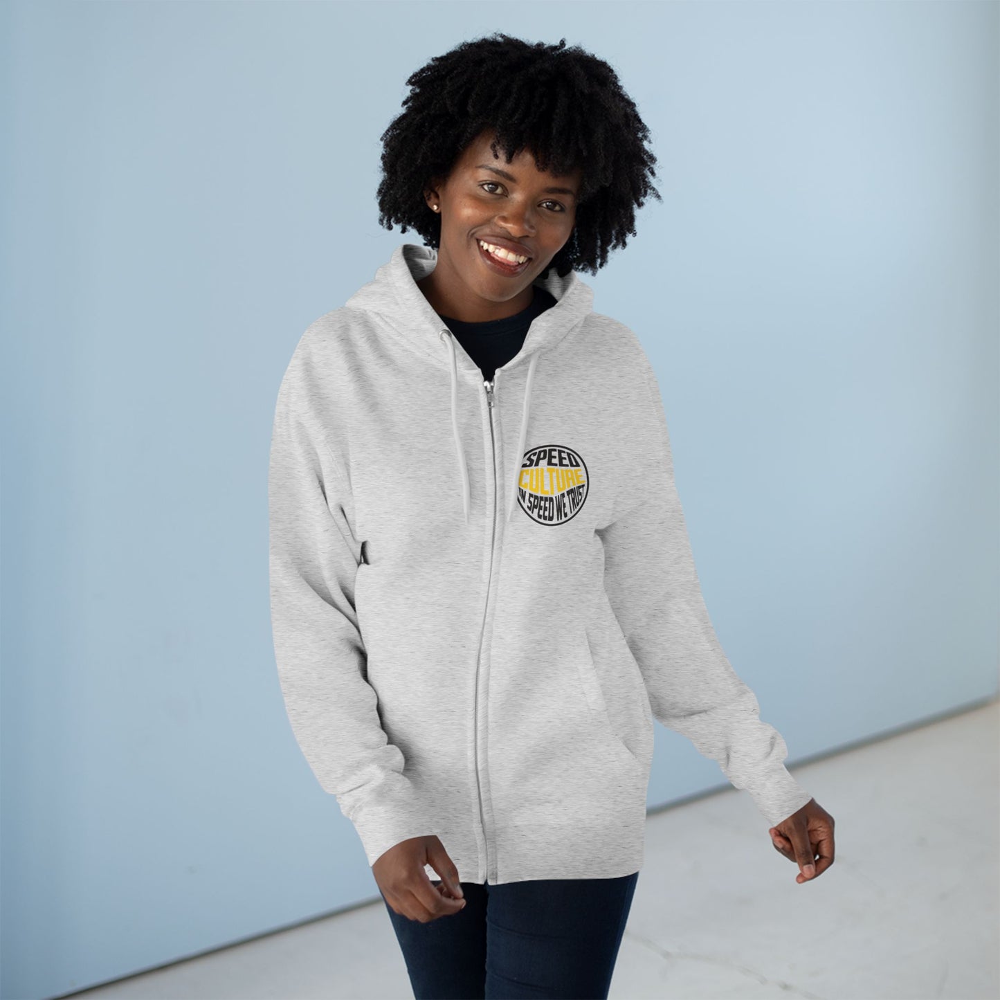 Speed Culture Zip-Up Hoodie – In Speed We Trust Racing Hoodie for Car Enthusiasts